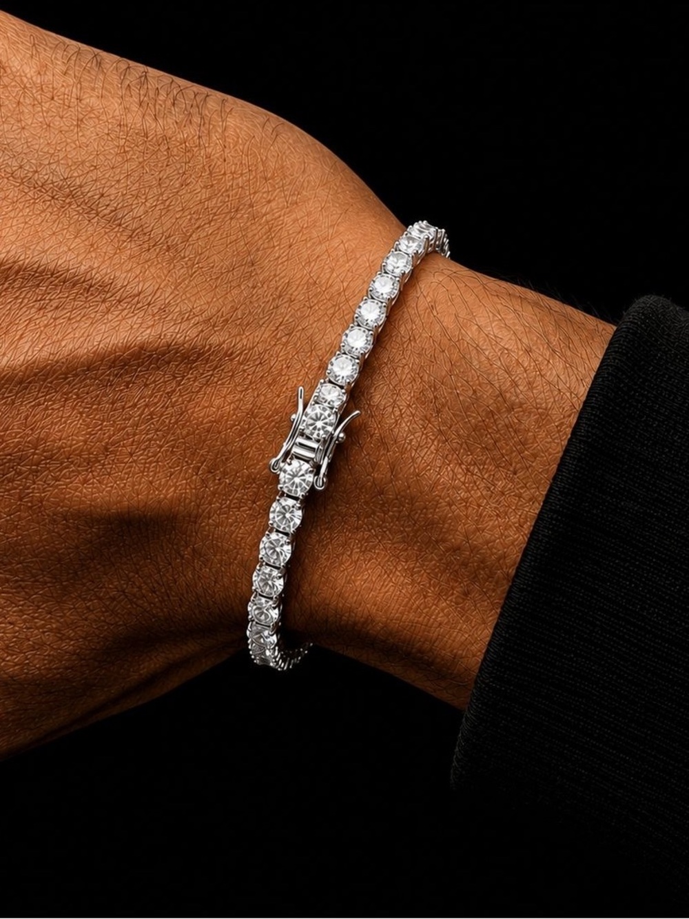 925 Silver, 13.5CTW Moissanite Tennis Bracelet